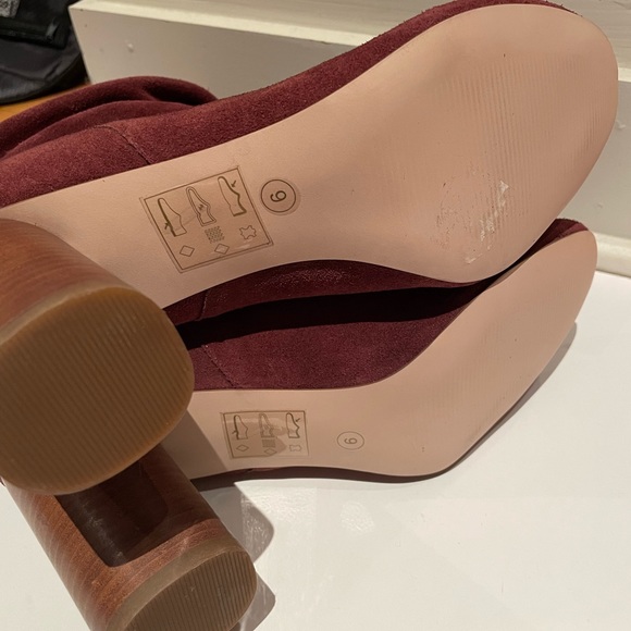 Sole Society Burgundy Suede Boots Sz 9 - Picture 5 of 6